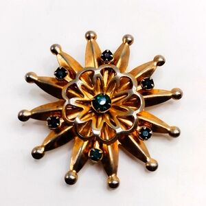 Vintage: Star of Byzantium pendant-brooch with emerald crystals